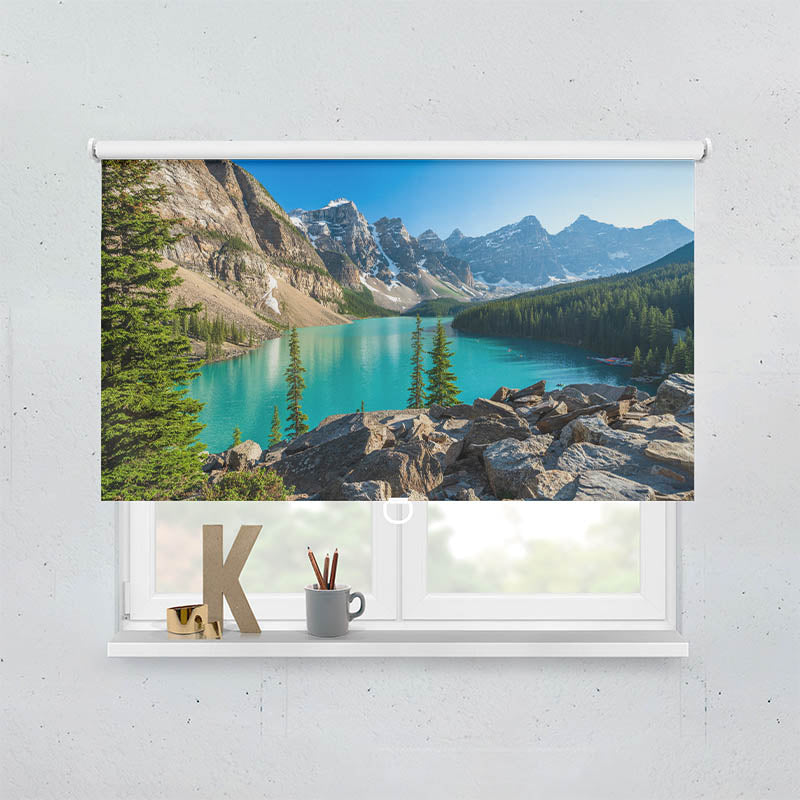 Plissee Motiv Rocky Mountains Canada