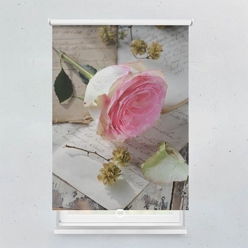 Plissee Motiv Rose Pink Brief Vintage