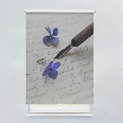 Plissee Motiv Hortensien Brief Fueller Vintage