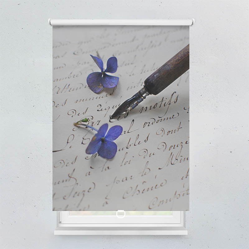 Plissee Motiv Hortensien Brief Fueller Vintage