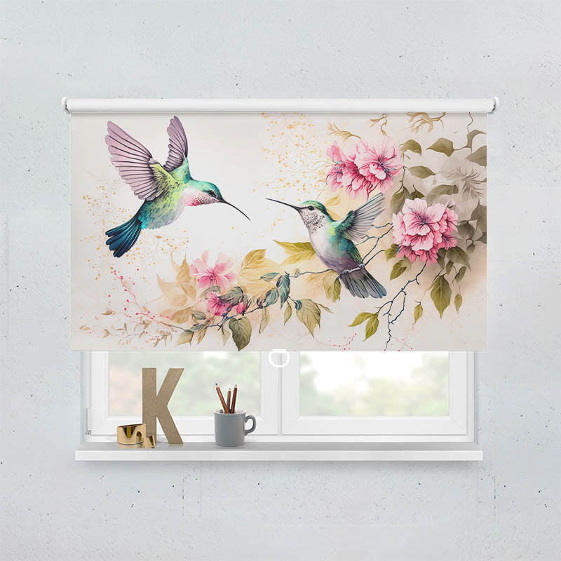 Plissee Motiv Kolibri Gemalt
