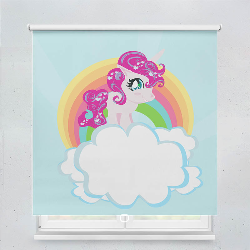 Plissee Motiv Pony auf der Wolke