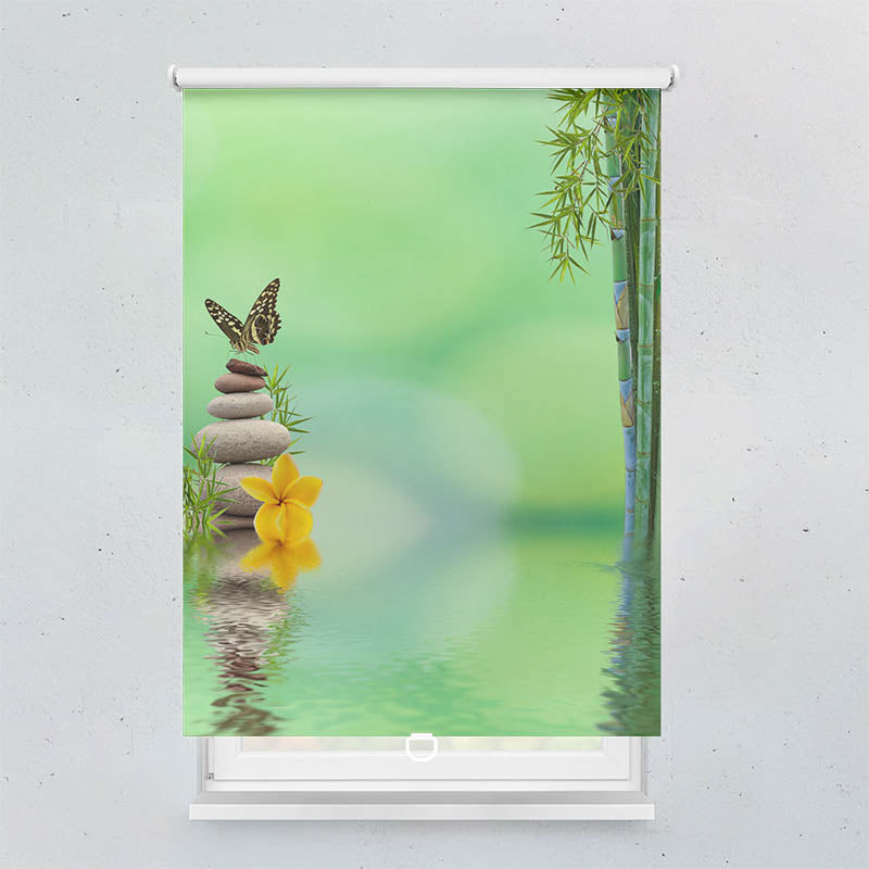 Plissee Motiv Schmetterling Zen Stones