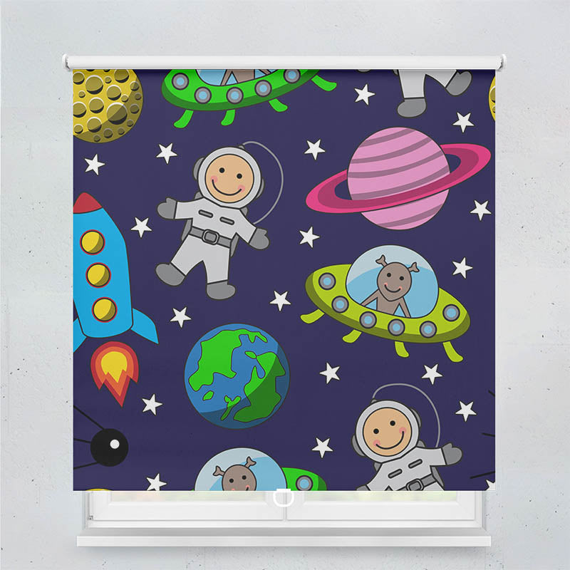 Plissee Motiv Astronauten im Weltraum