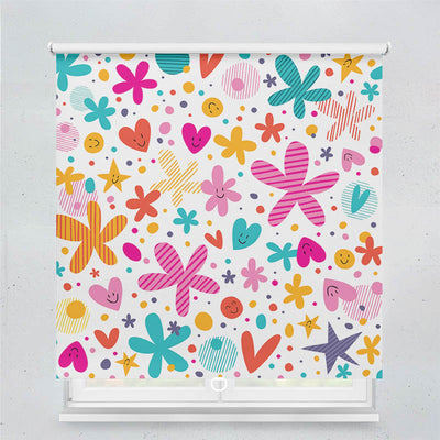 Plissee Motiv Herzen und Sterne