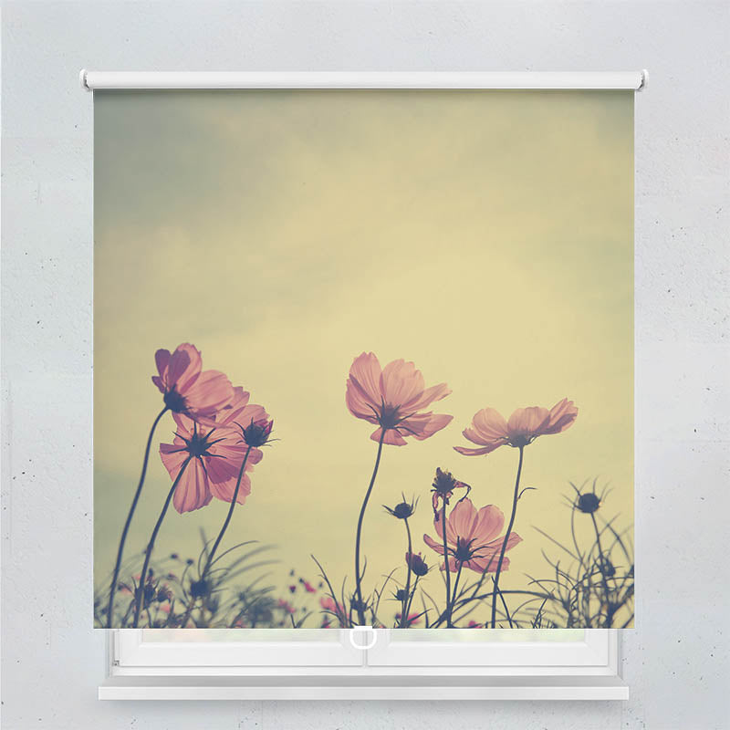 Plissee Motiv Vintage Blumen