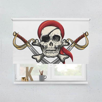 Plissee Motiv Totenkopf