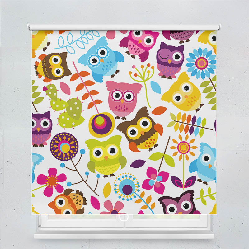 Plissee Motiv Eulen Grafik