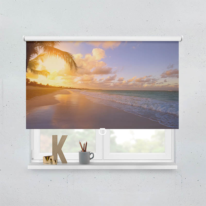 Plissee Motiv Sonnenuntergang Meer