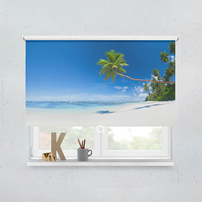 Plissee Motiv Traumstrand mit Palmen