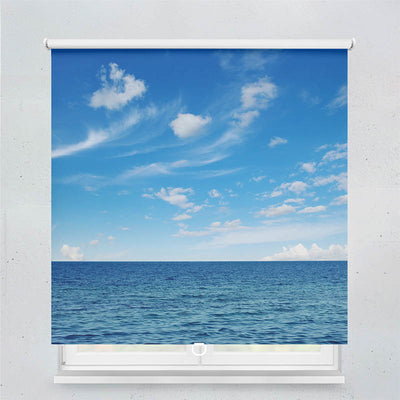 Plissee Motiv Ozean und Blauer Himmel