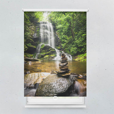 Plissee Motiv Wasserfall Zen Stones