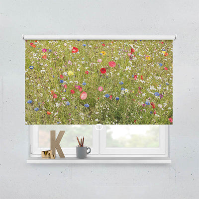 Plissee Motiv Wiese mit Wildblumen