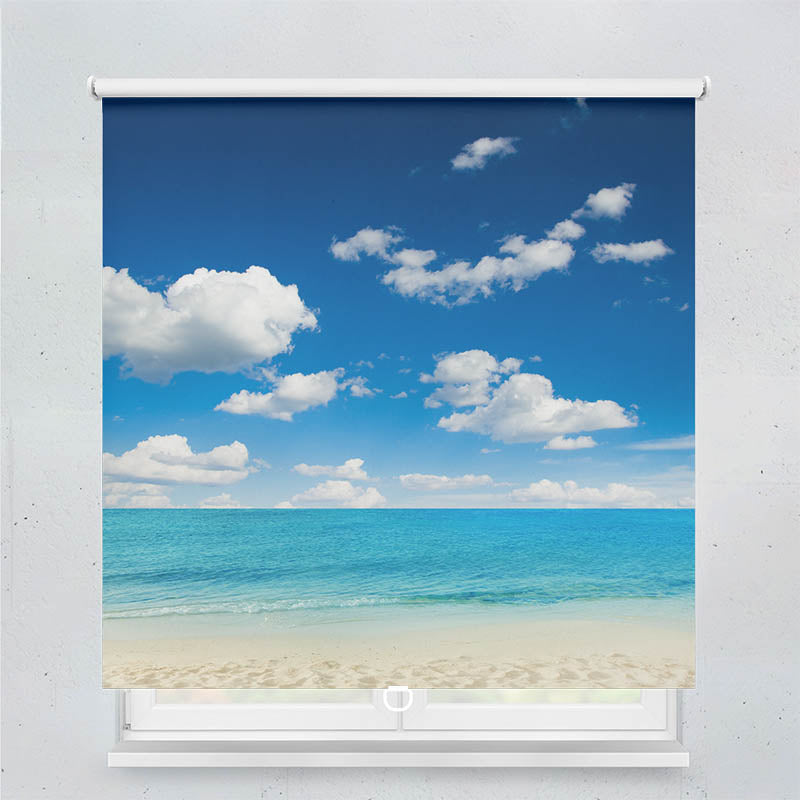 Plissee Motiv Meer mit Blauem Himmel