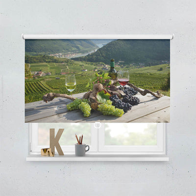 Plissee Motiv Trauben Wein Natur