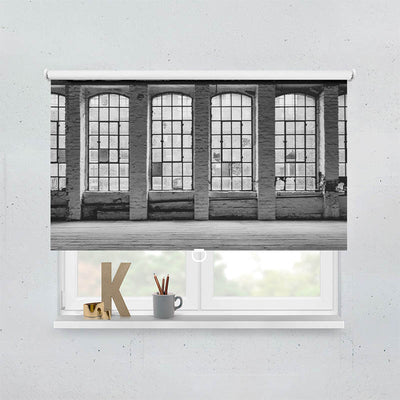 Plissee Motiv Alte Fabrikfenster