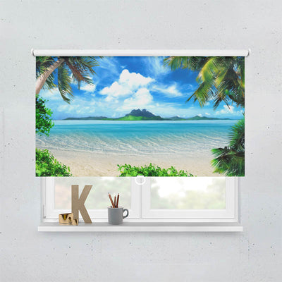 Plissee Motiv Palmen Insel Meer