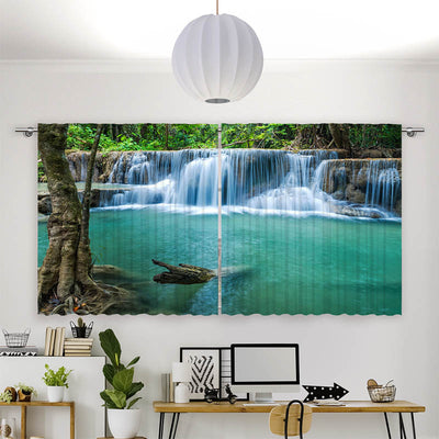 Vorhang Motiv Wasserfall im Wald