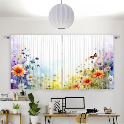 Vorhang Motiv Wildblumen mit Schmetterling