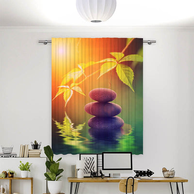 Vorhang Motiv Spa Steine Sonne