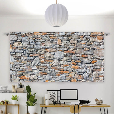 Vorhang Motiv Natursteinmauer