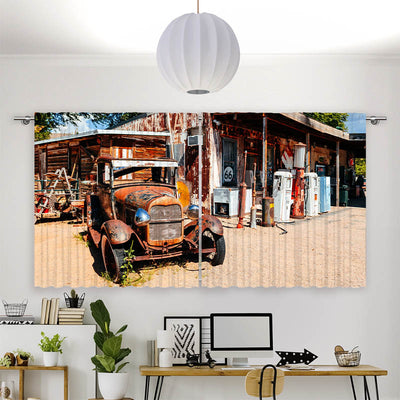 Vorhang Motiv Verlassene Tankstelle an der Route 66