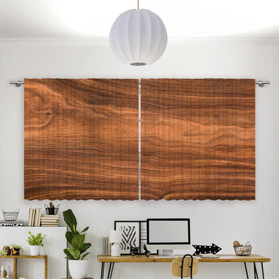 Vorhang Motiv Walnuss Holzplanke