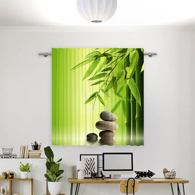 Vorhang Motiv Wellness Steine Bambus