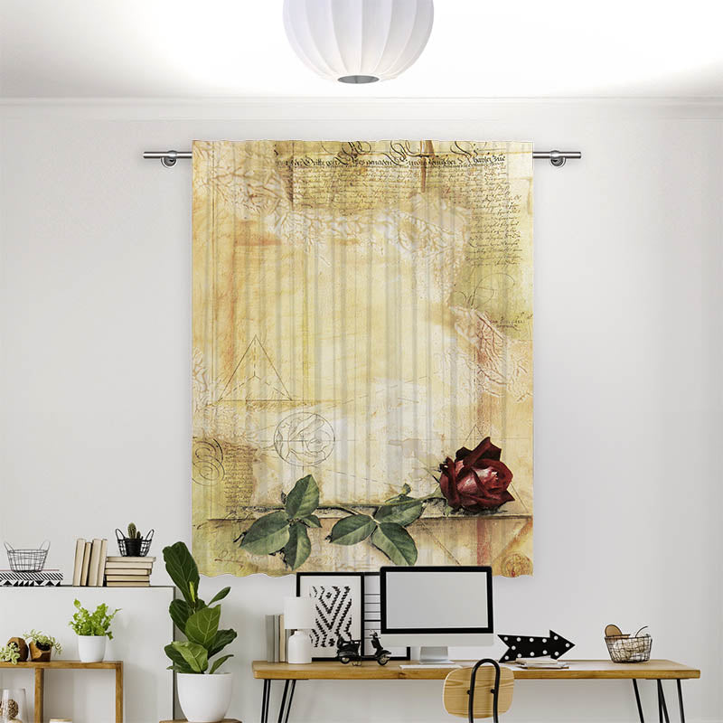 Vorhang Motiv Retro Rose