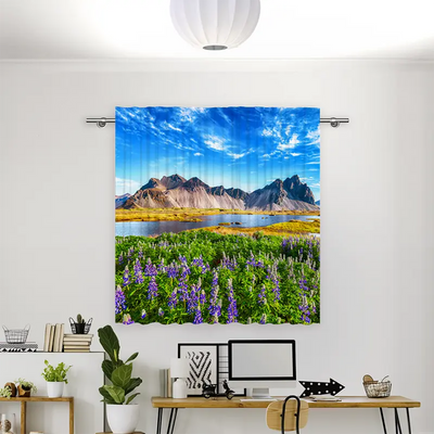 Vorhang Motiv Berglandschaft Island