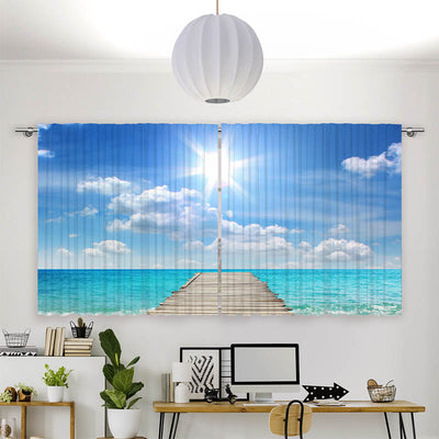 Vorhang Motiv Steg ins Meer