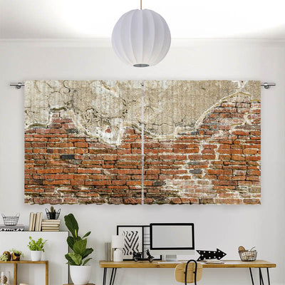 Vorhang Motiv Alte Steinmauer mit Putz