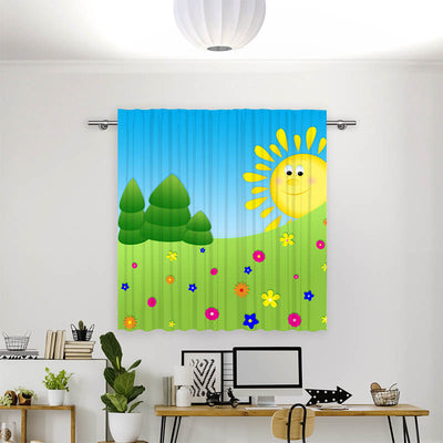 Vorhang Motiv Sonne und Wiese