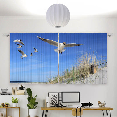 Vorhang Motive Moewen am Strand