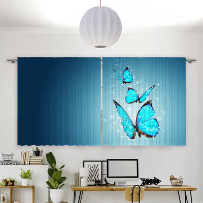 Vorhang Motiv Blaue Schmetterlinge