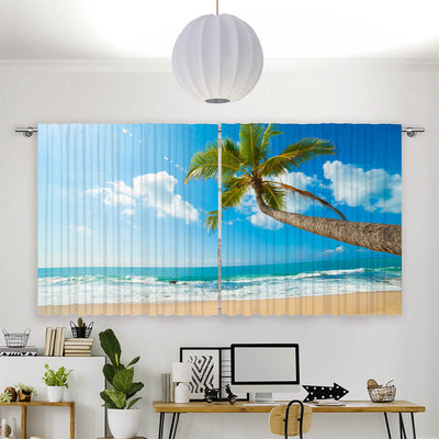 Vorhang Motiv Palme Meer