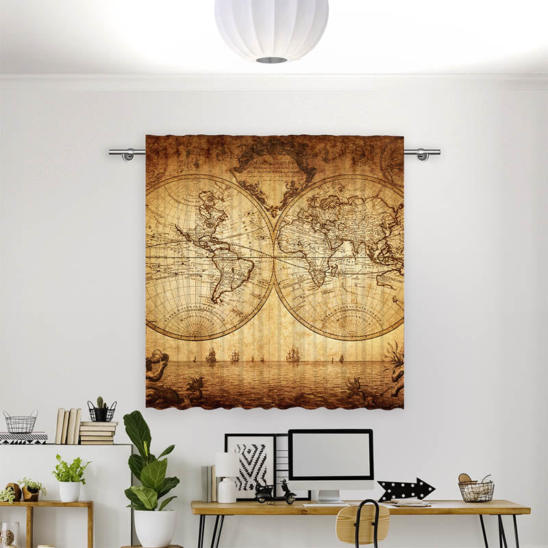 Vorhang Motiv Vintage Map