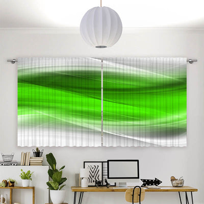 Vorhang Motiv Wellen Gruen Grau