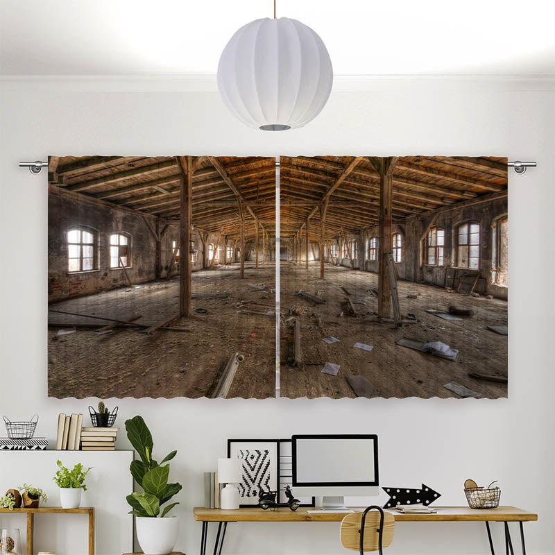 Vorhang Motiv Alte Fabrikhalle