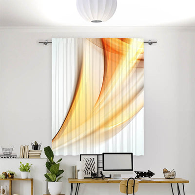 Vorhang Motiv Abstakt Wellen Orange Grau