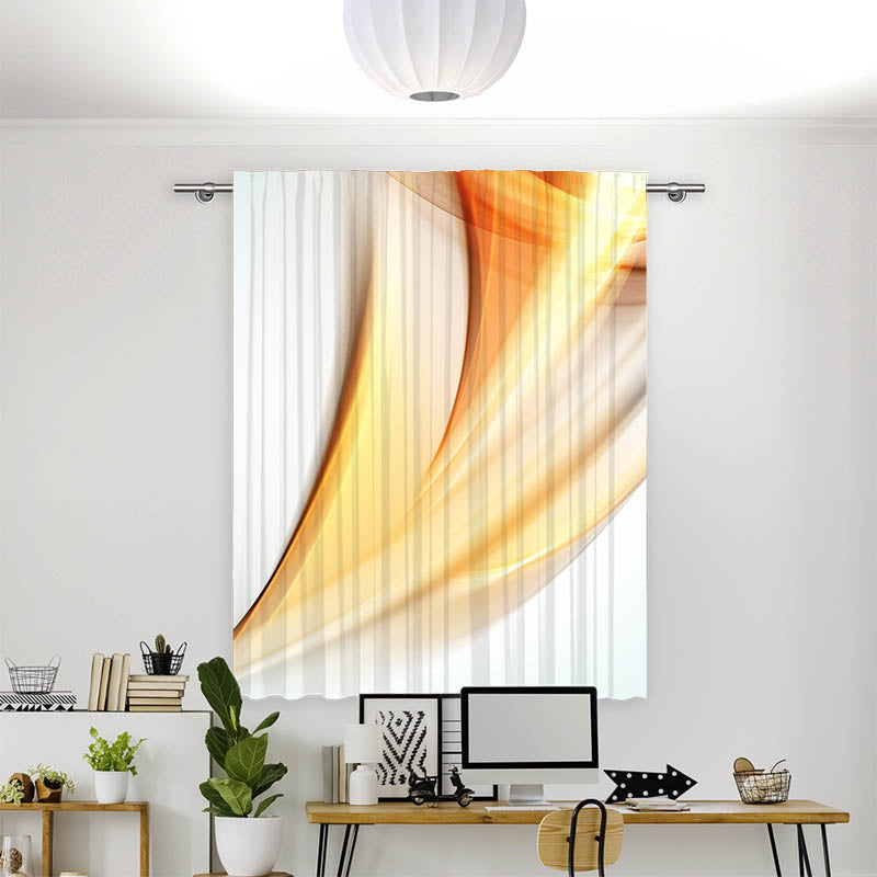 Vorhang Motiv Abstakt Wellen Orange Grau