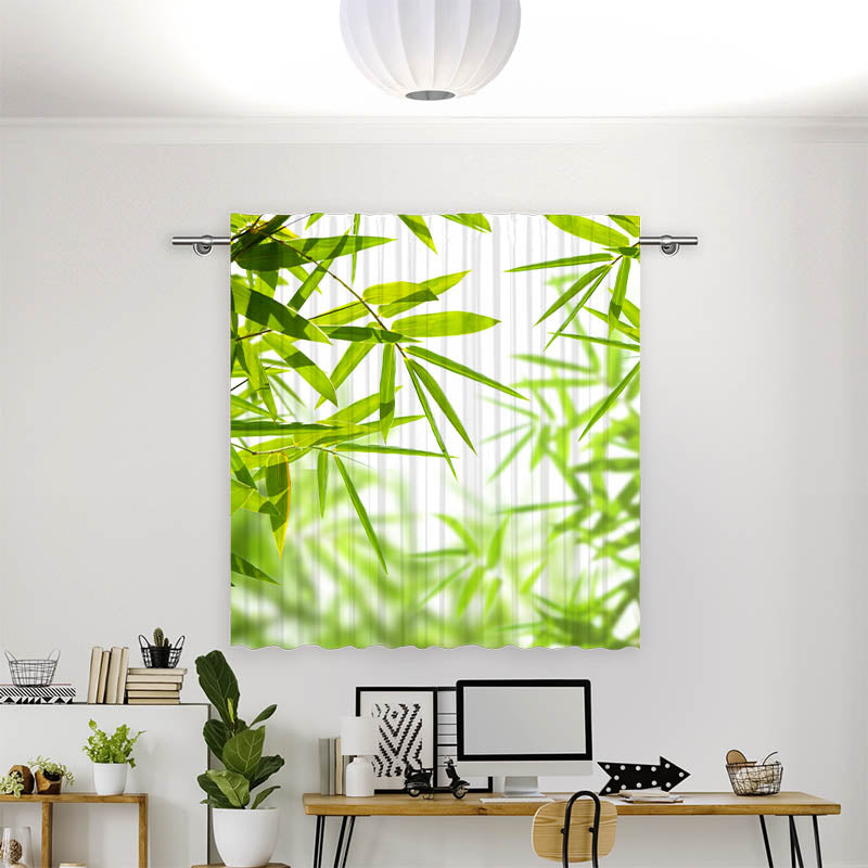 Vorhang Motiv Bambusblaetter Spa Wellness