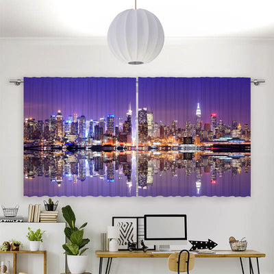 Vorhang Motiv Skyline Manhatten Nacht