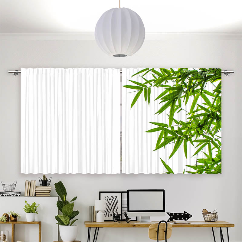 Vorhang Motiv Bambusblaetter Freigestellt