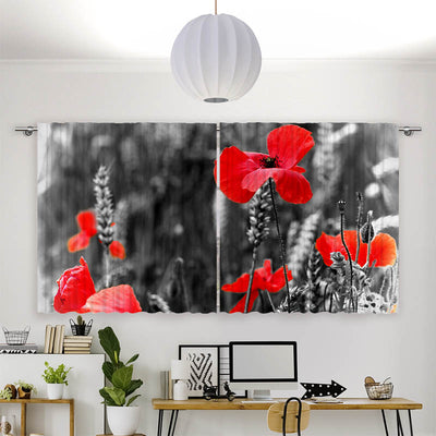 Vorhang Motiv Mohnblumen