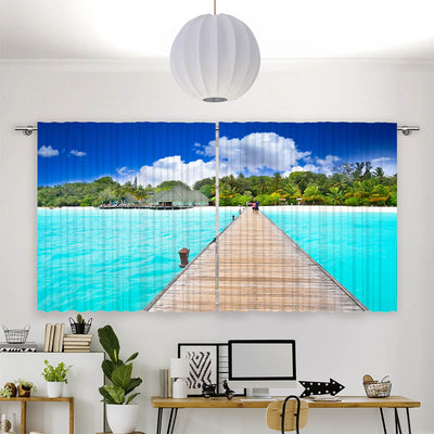 Vorhang Motiv Meer Steg