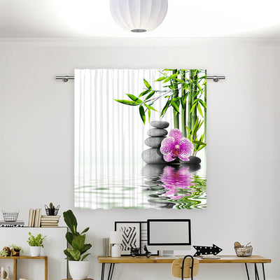 Vorhang Motiv Bambus Orchidee Zen Stones