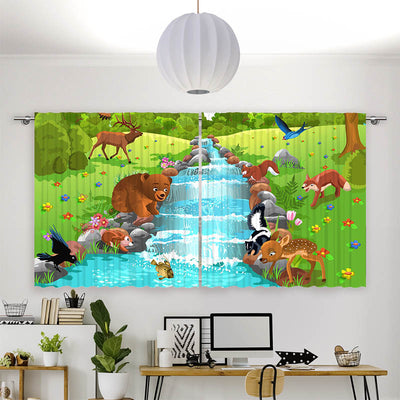 Vorhang Motiv Tiere am Fluss