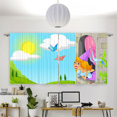 Vorhang Motiv Prinzessin im Turm