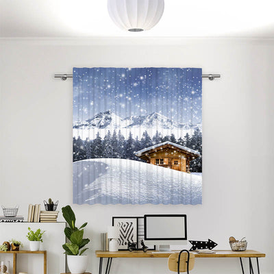 Vorhang Motiv Schneehuette Winter